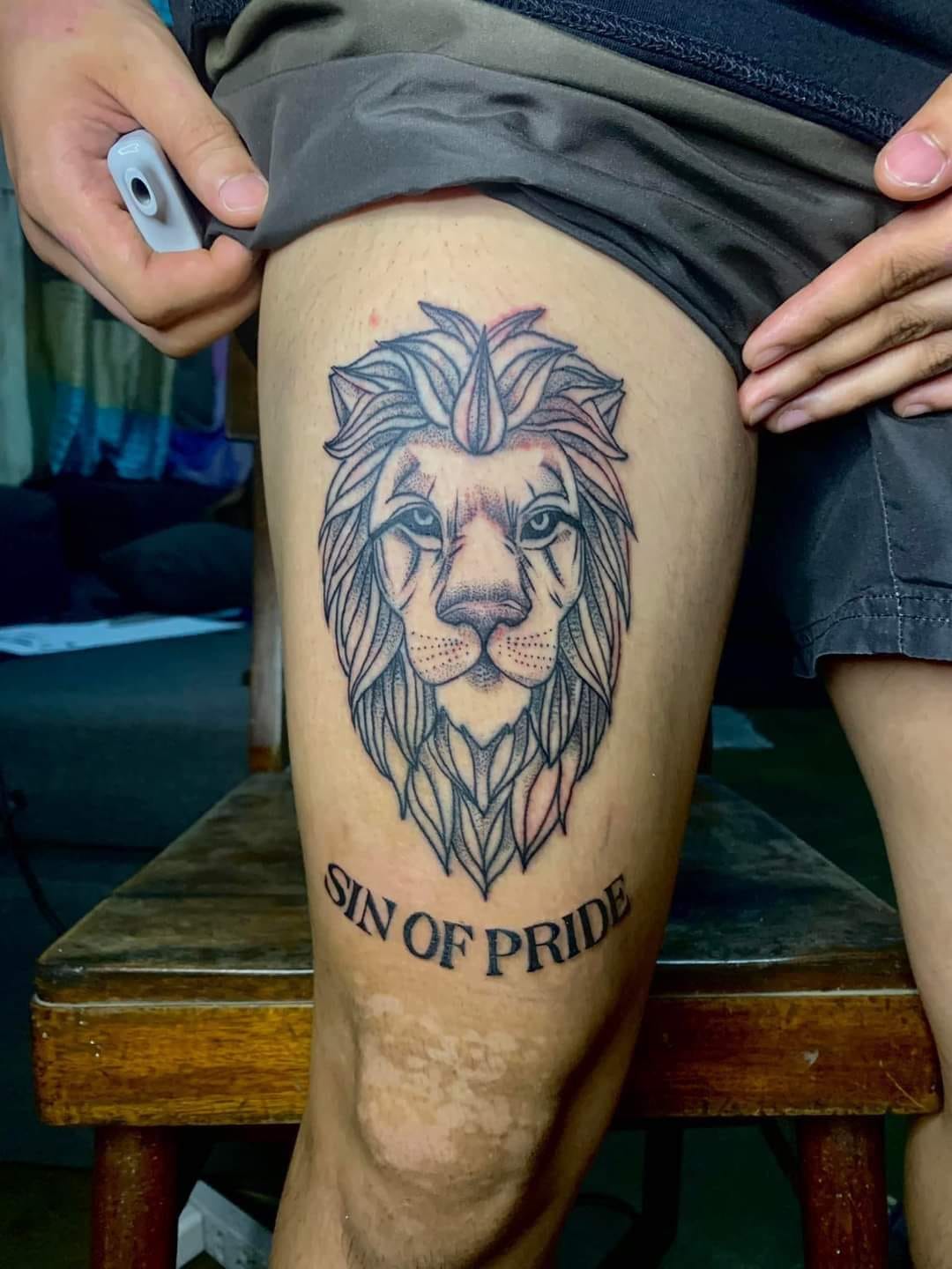 Black and grey realism tattoo sample